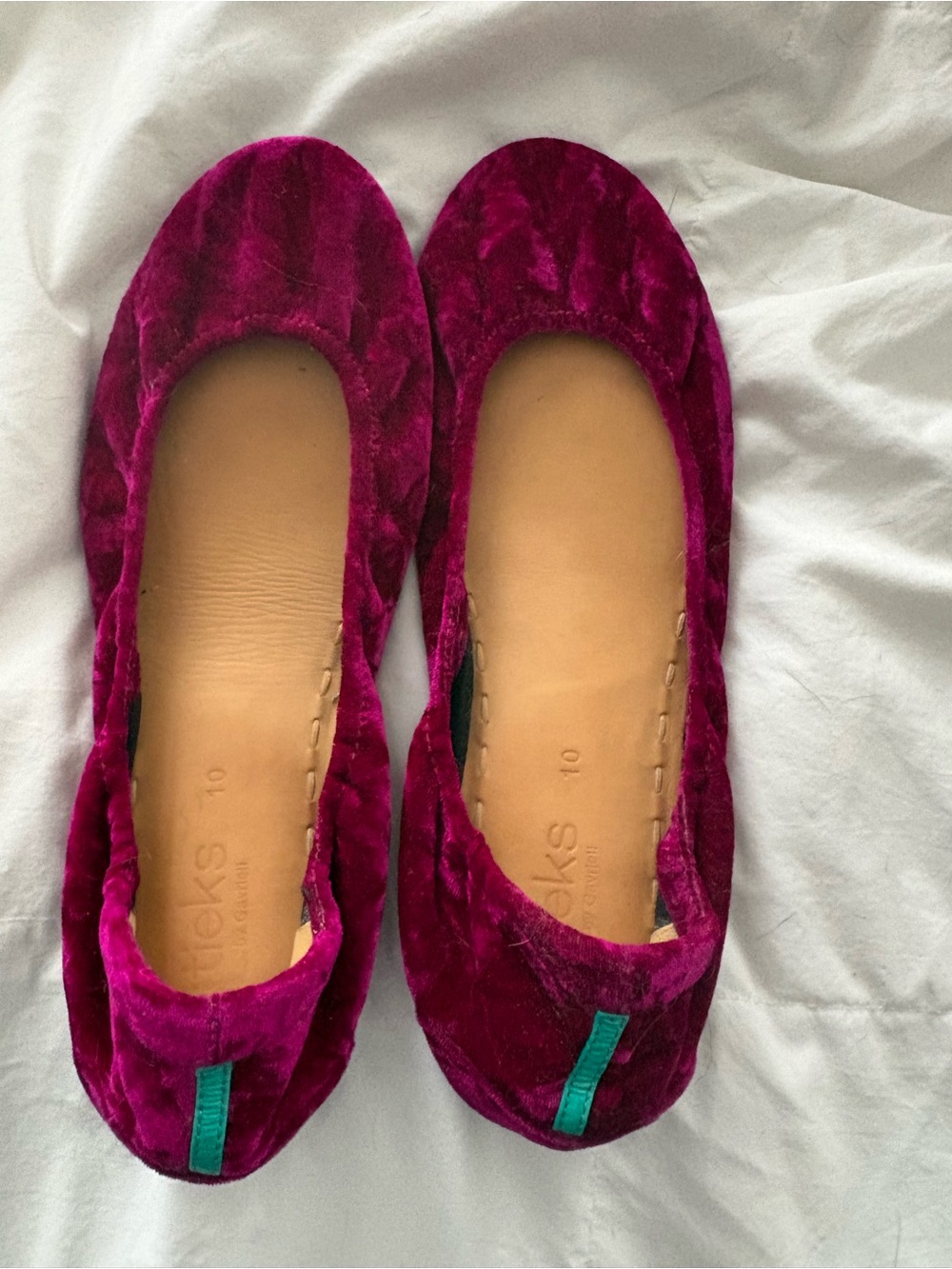 Tieks Velvet Ballet Flats in Deep Fuchsia